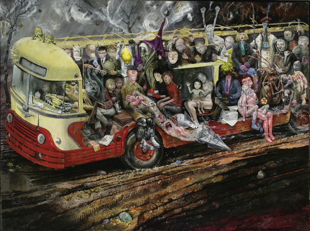 絵画 The dog bus The Bus – Bronisław Wojciech Linke | #photography & visual arts